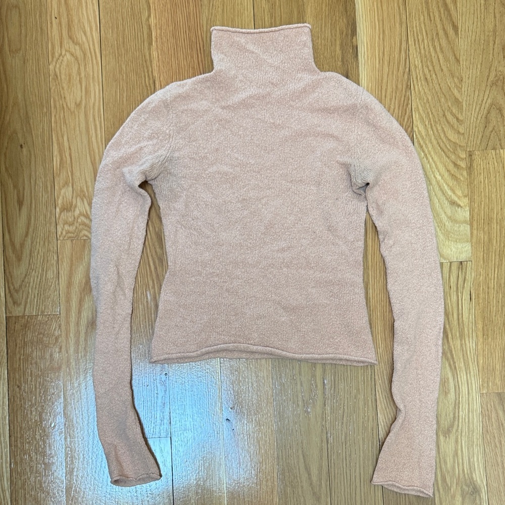 Aritzia Warm Peach Turtleneck Sweater